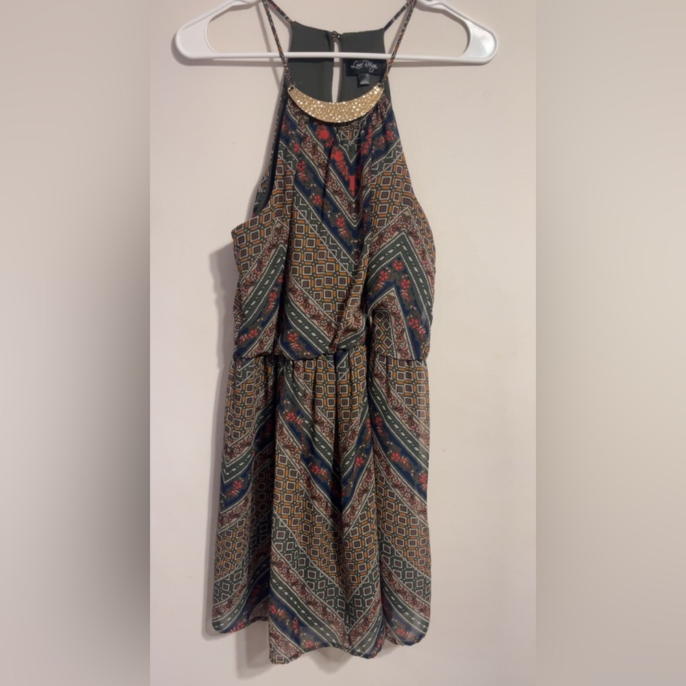 Love Reign One Shoulder Dress in Gold and Red